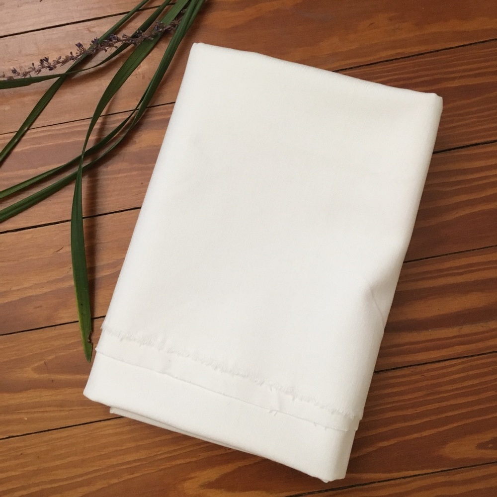 LP Vintage 100% Cotton White Herringbone Striped Fabric Midweight | 1.67 yards